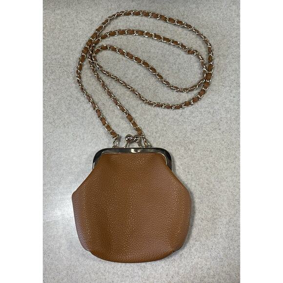 Jen & Co. Cleo Vegan Coin Pouch Brown Crossbody Purse Slip Pocket & CC Slots EUC - Picture 2 of 9